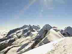 Main Monte Rosa peaks at centre left