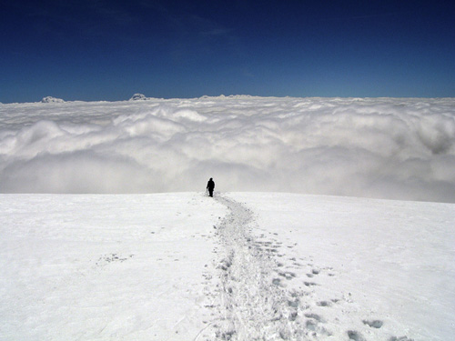 Down into the clouds