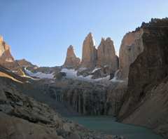 The Torres at dusk
