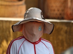 Sun-worshipper in 36 C